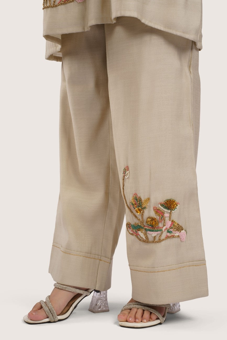 Mehka – Hand-Embroidered Natural Ivory Co-ord Set
