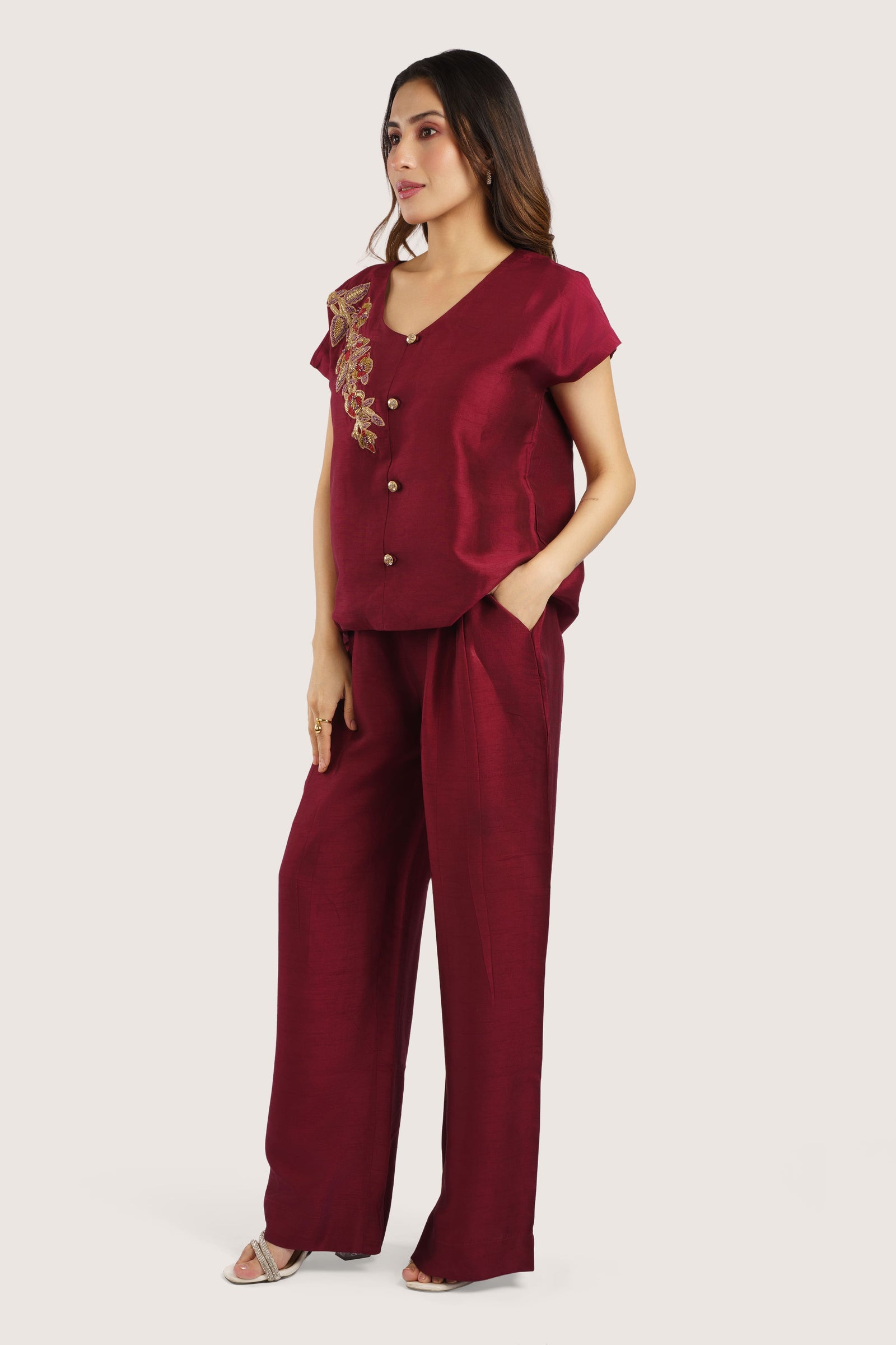 deep maroon