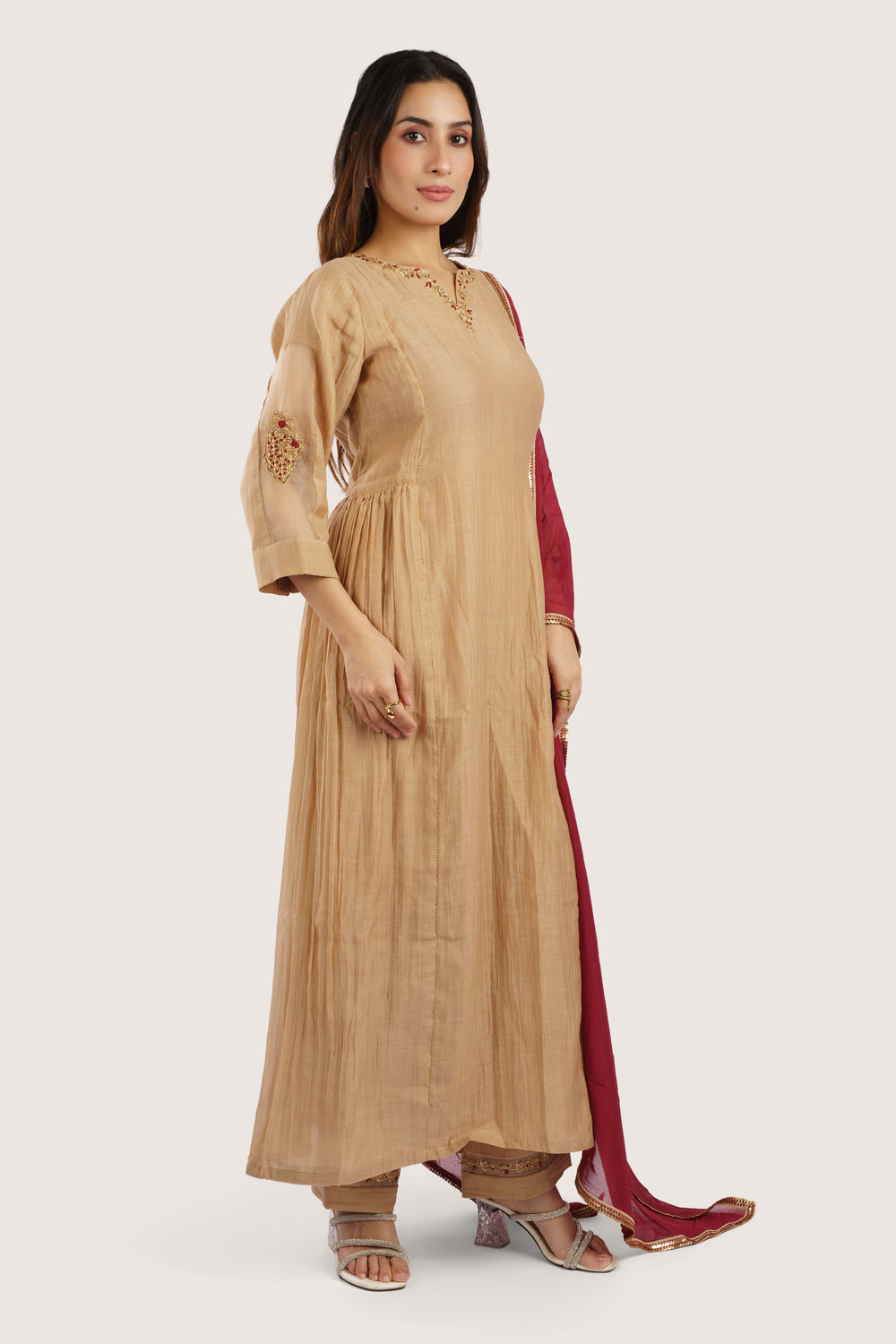 Mughal Butta – Pure Malai Chanderi Kurta Set