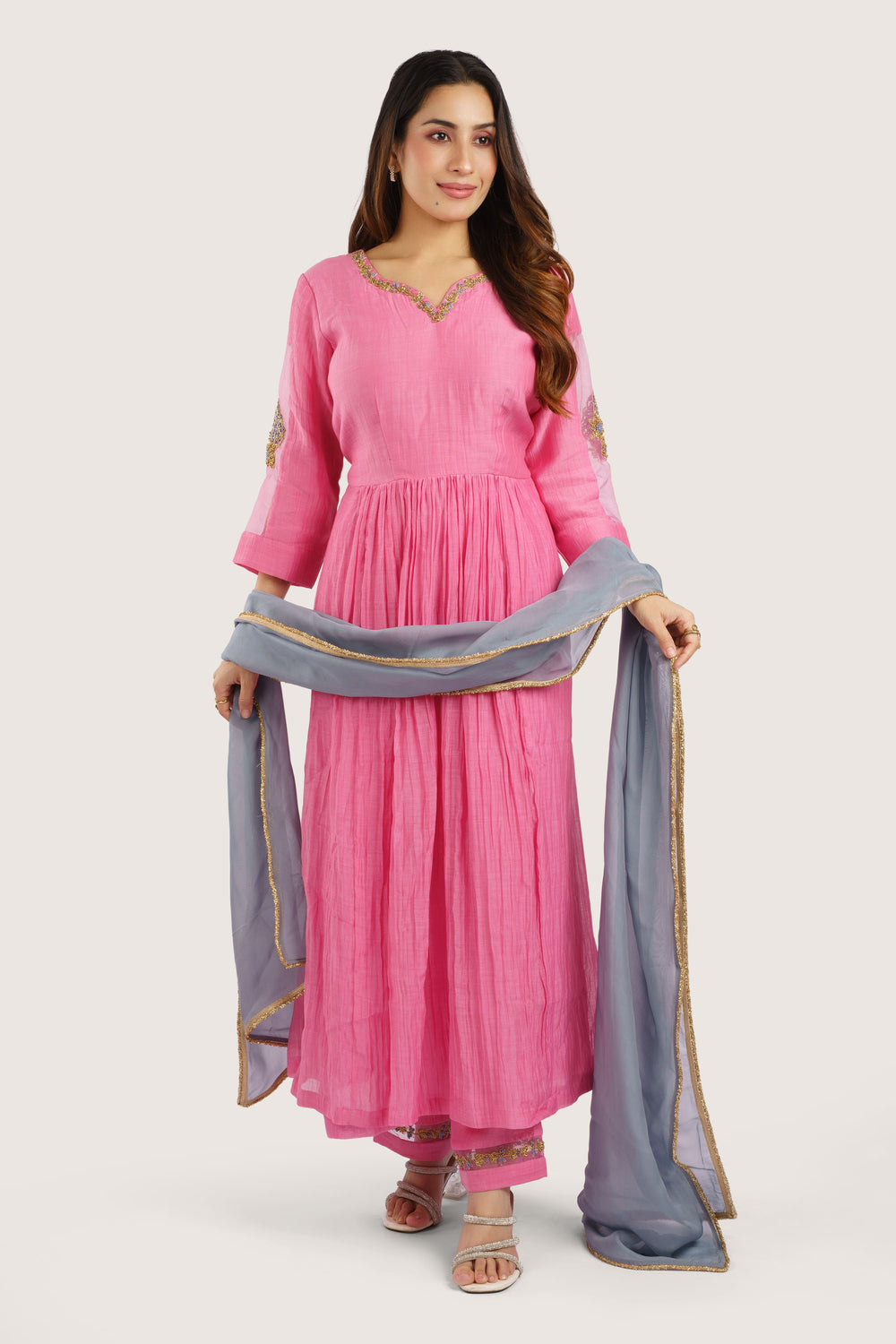 Mughal Butta – Pure Malai Chanderi Kurta Set