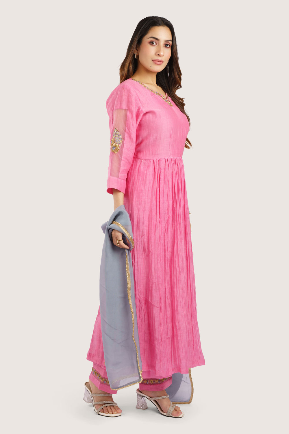 Mughal Butta – Pure Malai Chanderi Kurta Set