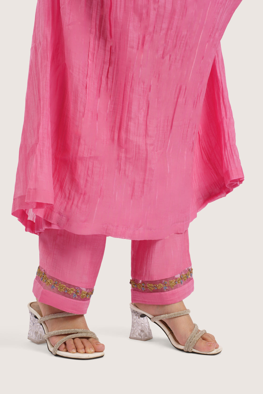 Mughal Butta – Pure Malai Chanderi Kurta Set