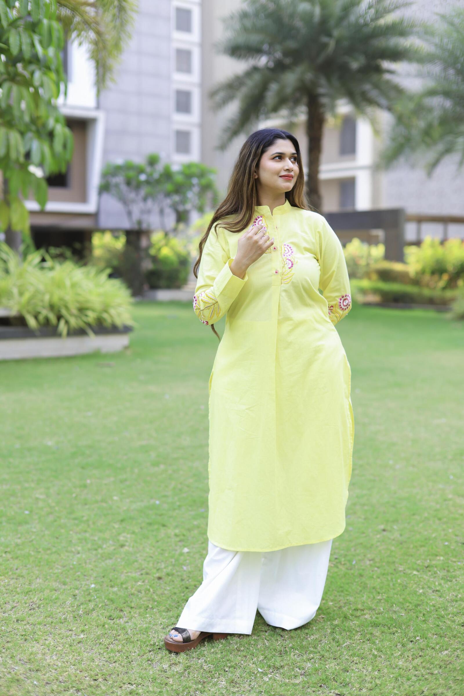 The Omna Aarika earth Cotton kurta set