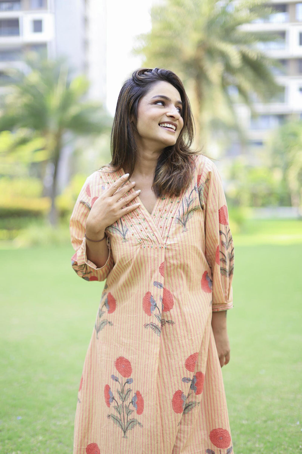 The Omna women Noorika block print kurta set
