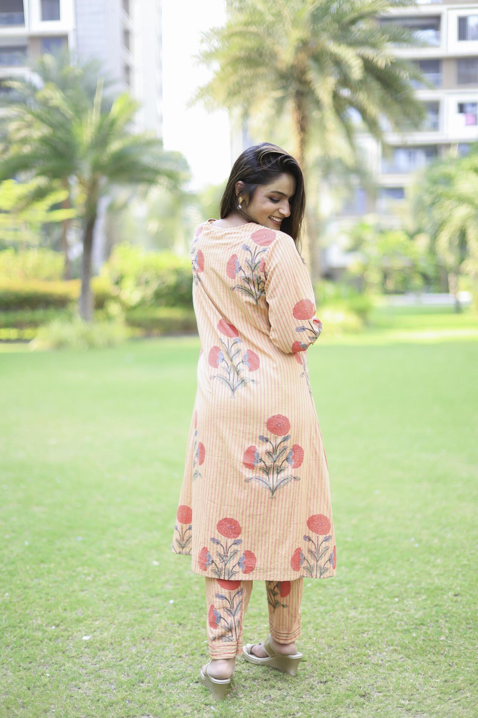 The Omna women Noorika block print kurta set