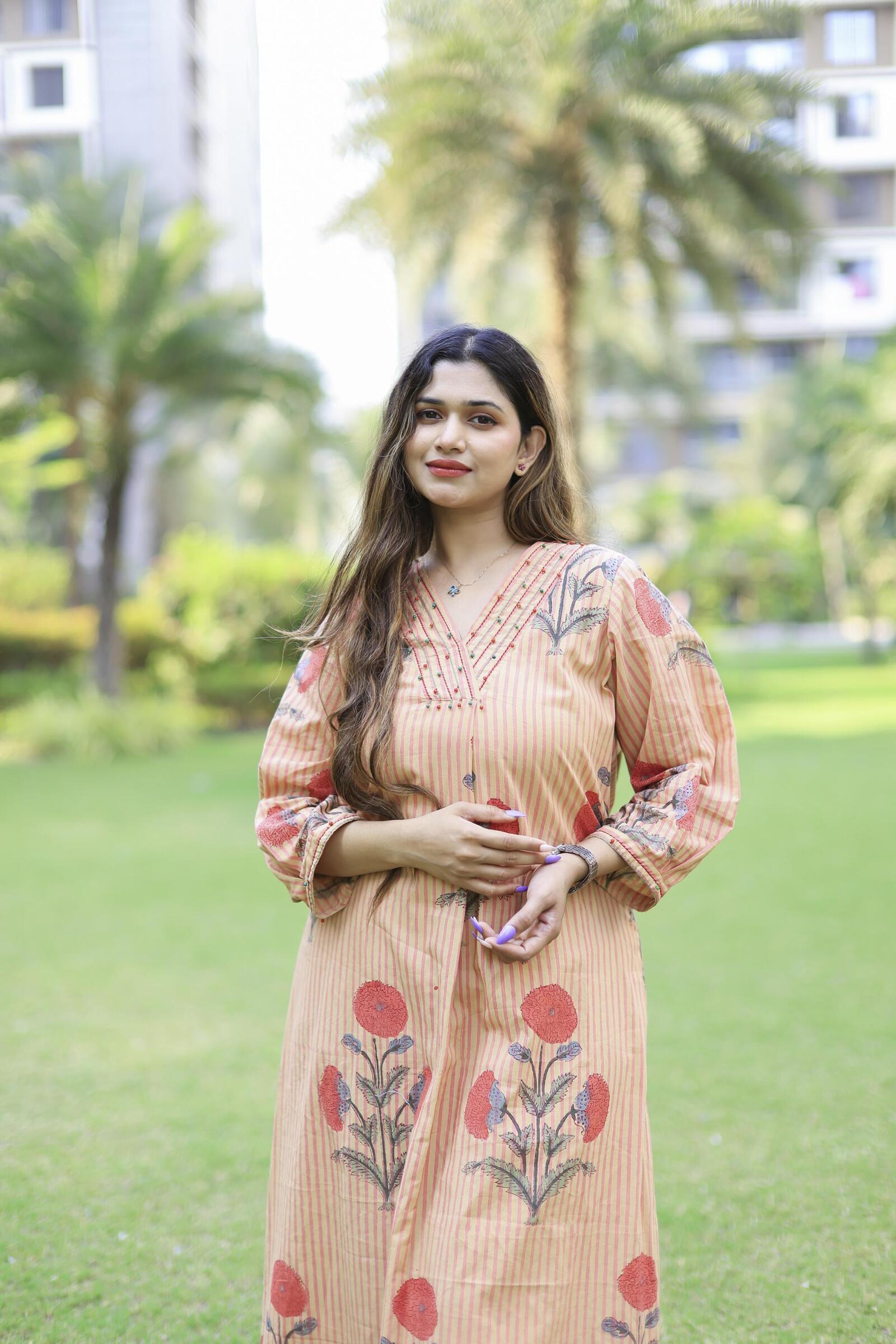 The Omna women Noorika block print kurta set