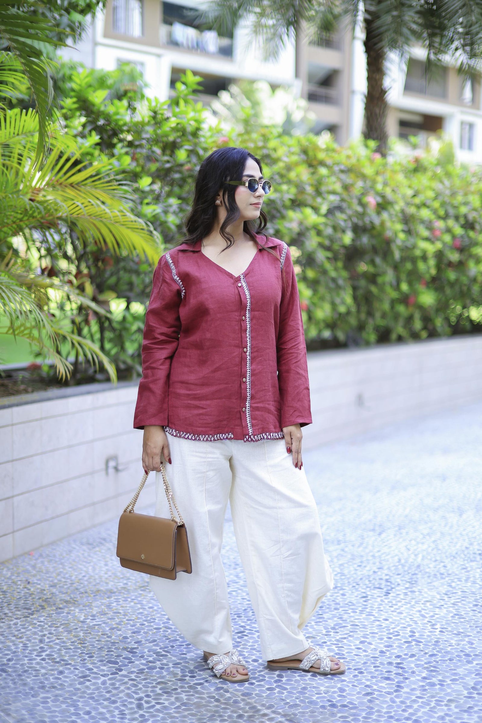 The Omna Women Siena Ease Linen Shirt