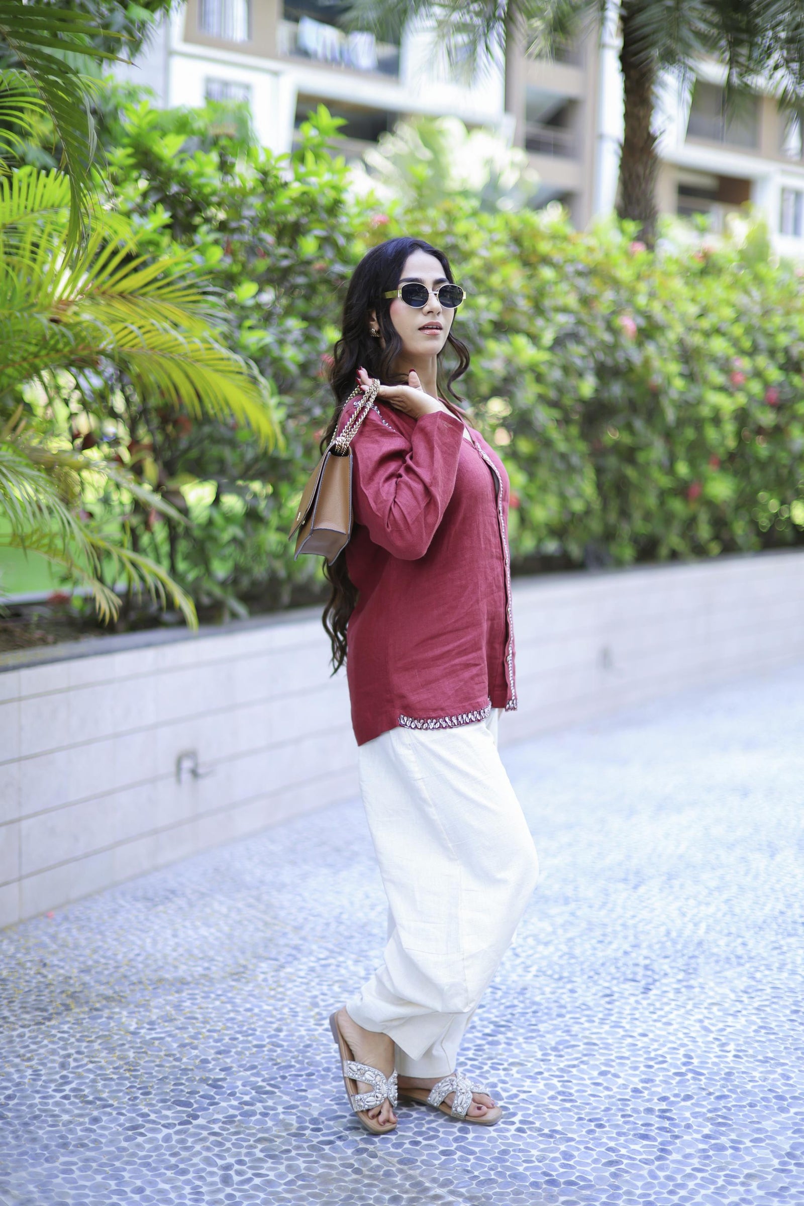 The Omna Women Siena Ease Linen Shirt