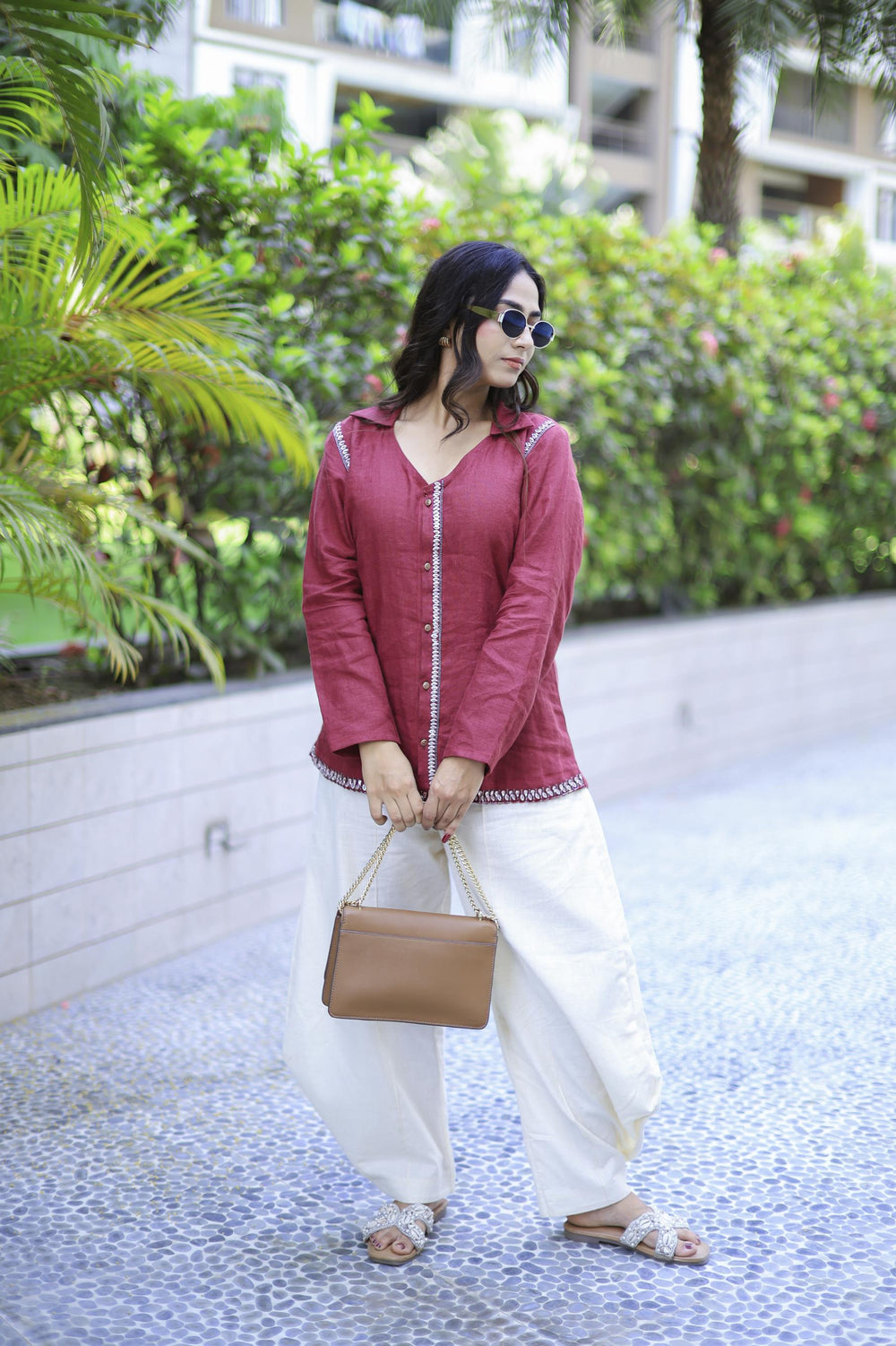 The Omna Women Siena Ease Linen Shirt