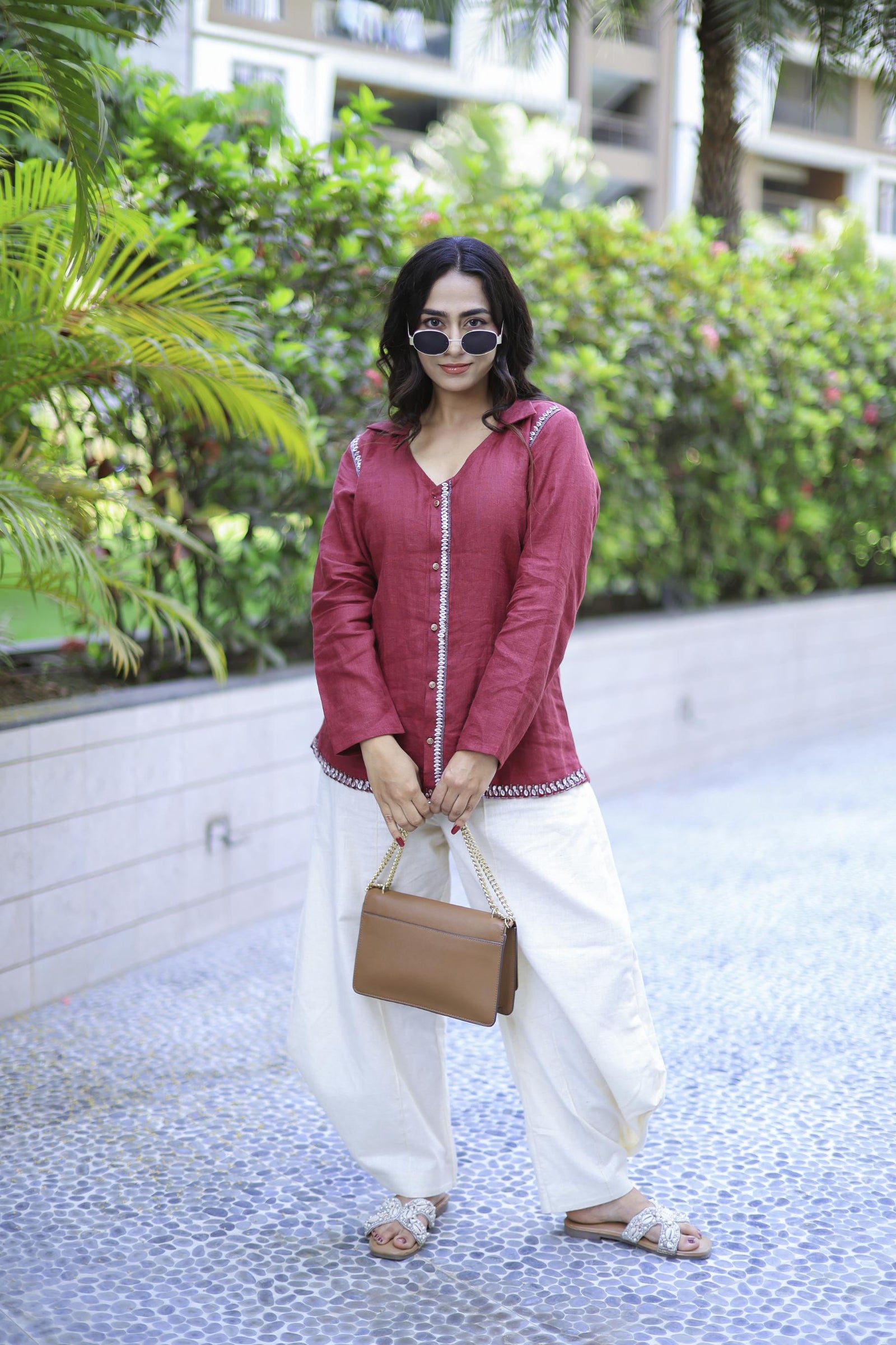 The Omna Women Siena Ease Linen Shirt
