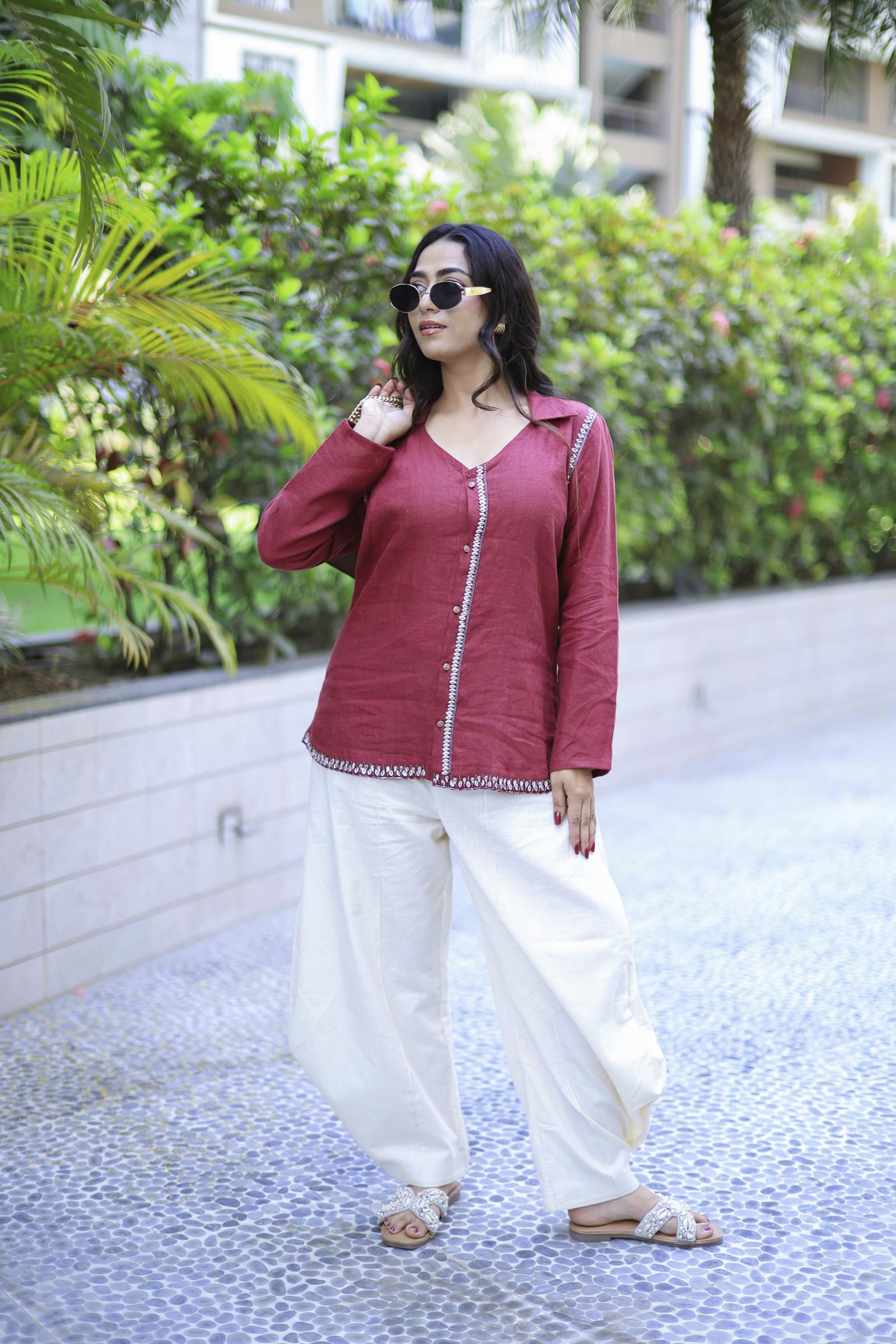 The Omna Women Siena Ease Linen Shirt