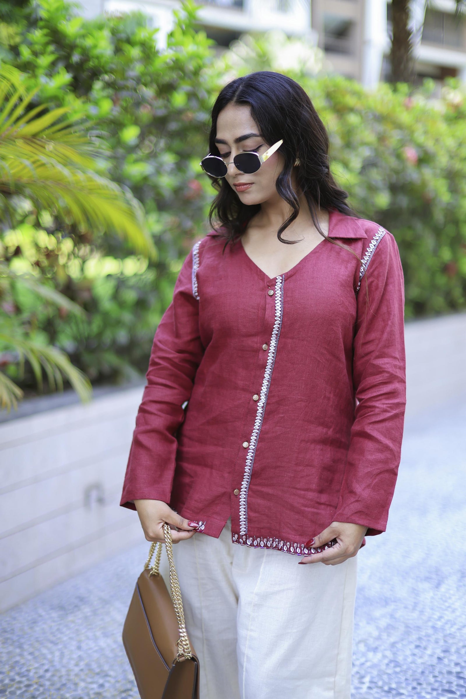 The Omna Women Siena Ease Linen Shirt