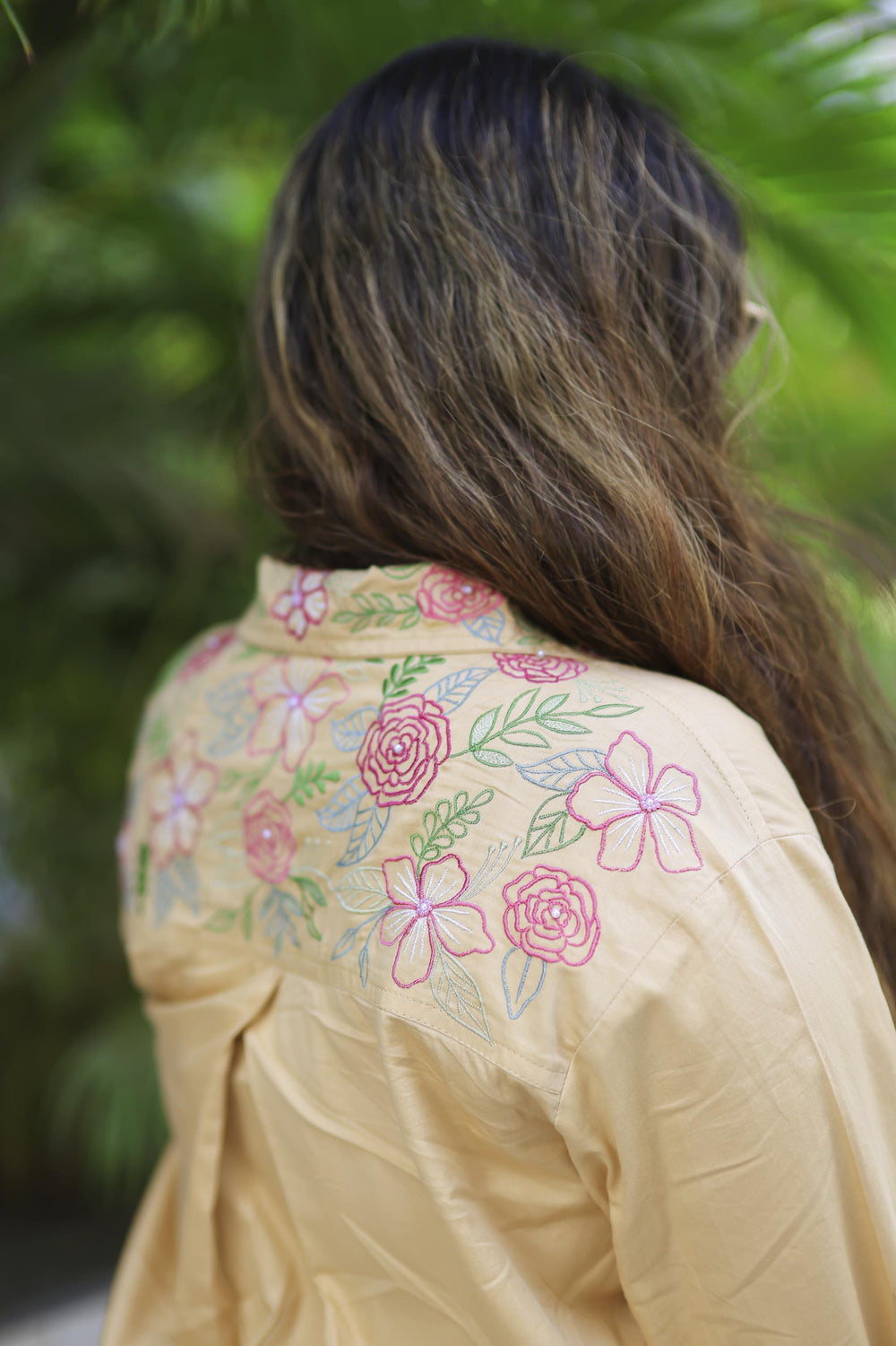 The Omna Women Ivory blush garden Shirt