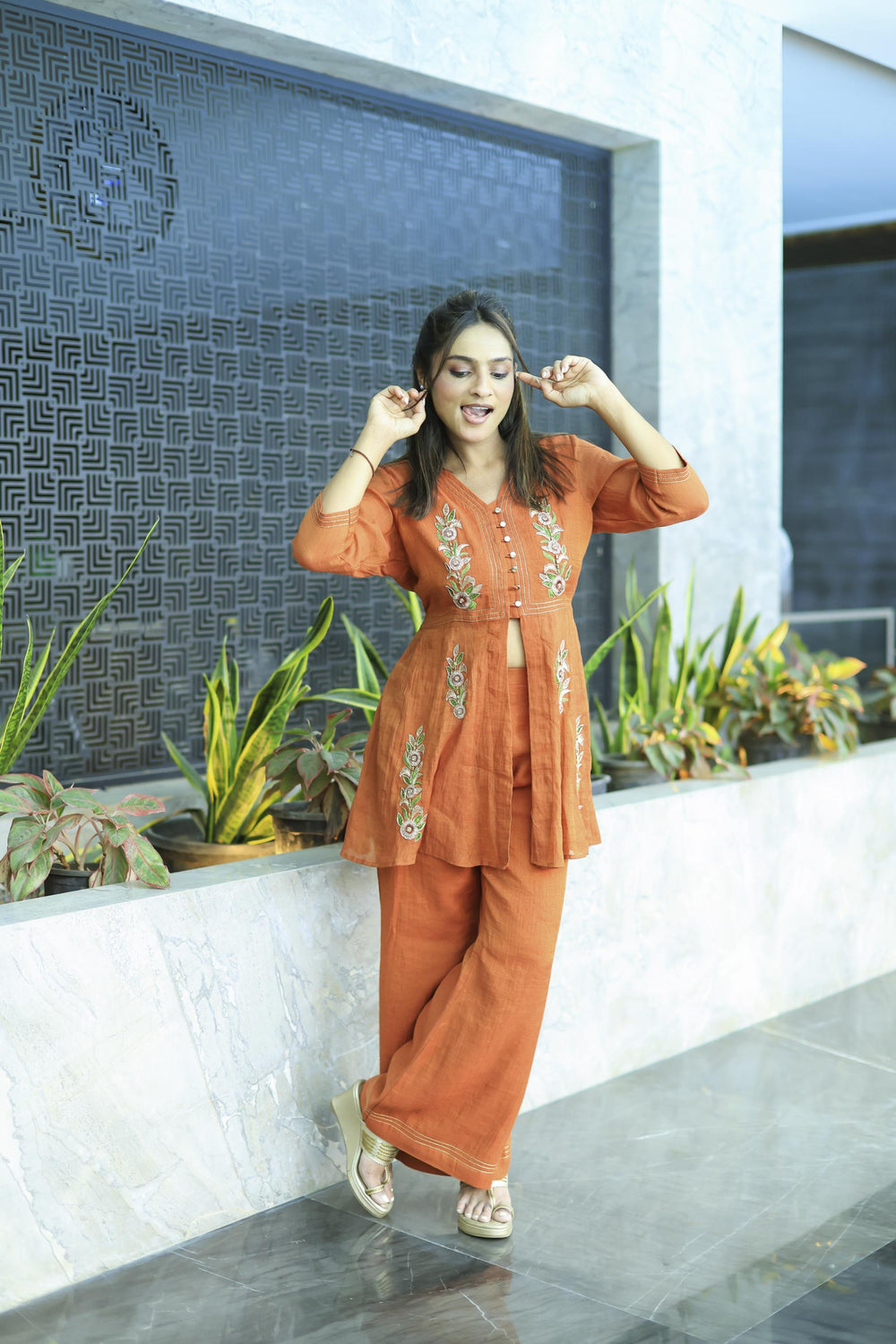 The Omna Women Zareen Vanya Peplum set