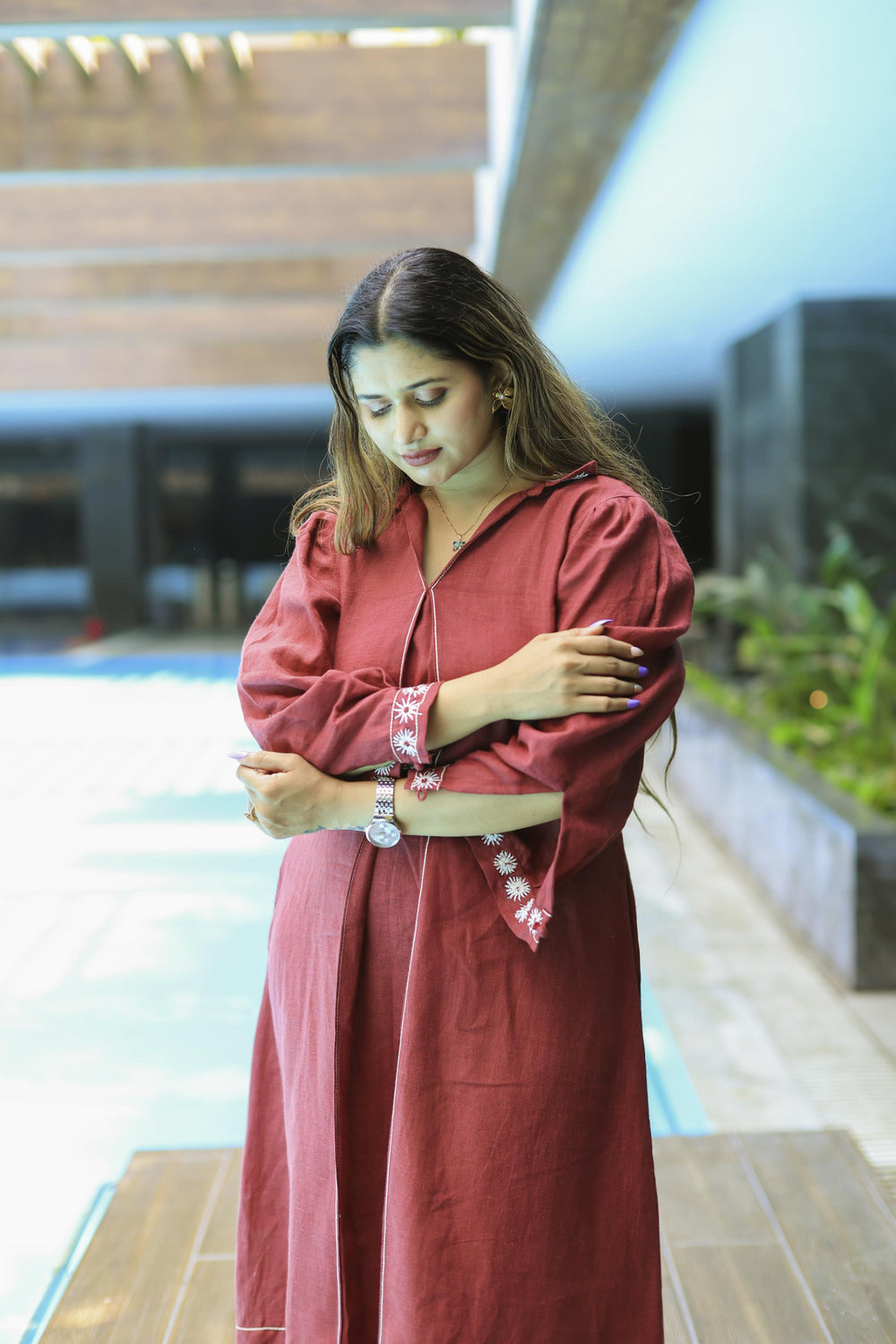 The Omna Women  Sunveil Linen Dress
